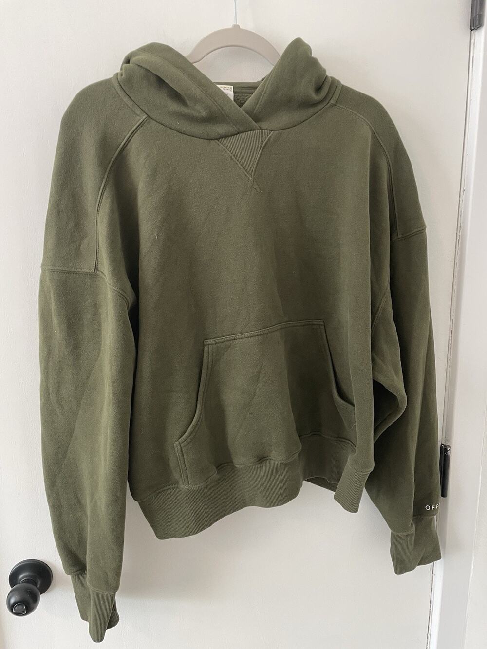 Offline Aerie Women’s Large Olive Green Green Hoodie Crop Pullover Sweatshirt K3